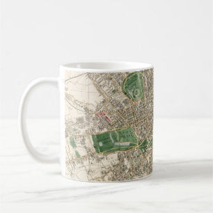 Caneca De Café Mapa Antigo de Londres, Inglaterra (1853)