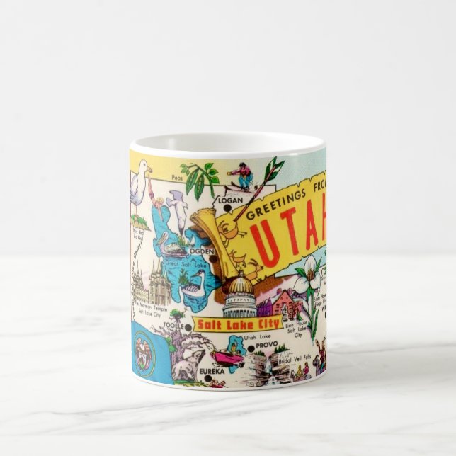 Caneca De Café Mapa Antigo de Utah (Centro)