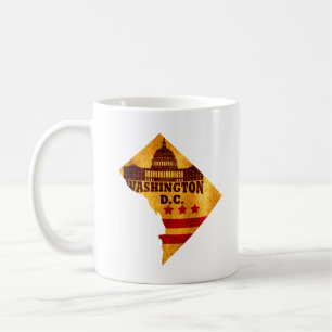 Caneca De Café Mapa Antigo de Washington DC