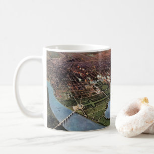 Caneca De Café Mapa antigo de Washington DC e do Rio Potomac