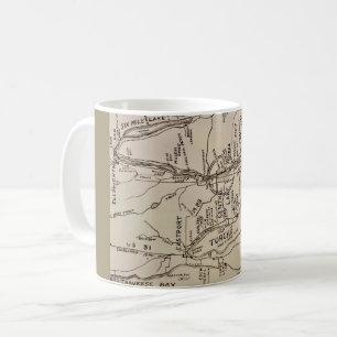 Caneca De Café Mapa Antigo do Lago Torch Michigan