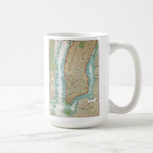 Caneca De Café Mapa antigo do Lower Manhattan e do Central Park