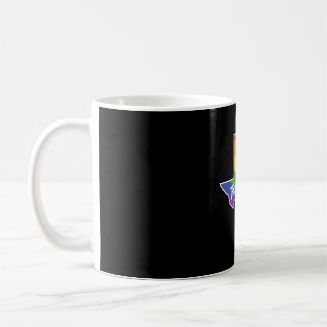 Caneca De Café Mapa arco-íris do Design do Texas para orgulhosos  (Esquerda)