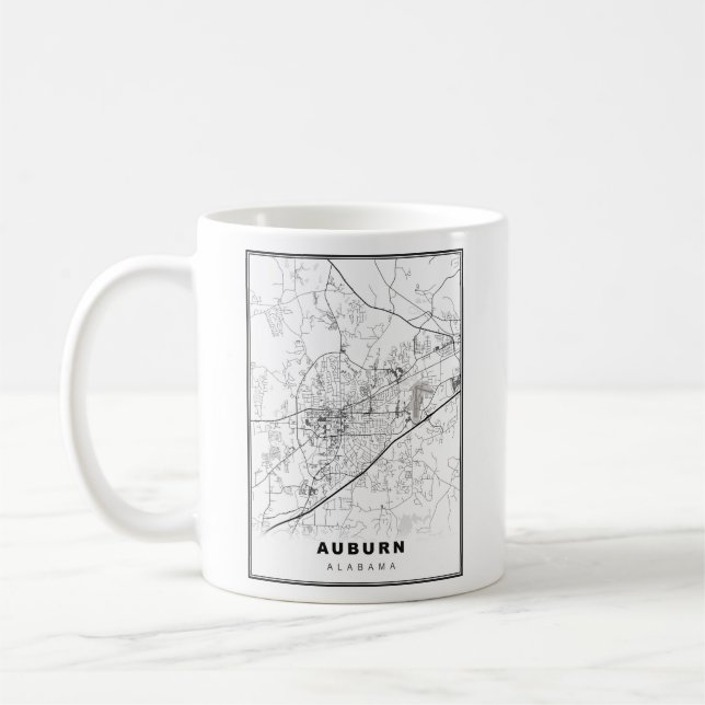 Caneca De Café Mapa Auburn (Esquerda)