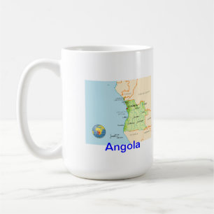 Caneca De Café Mapa & bandeira de Angola