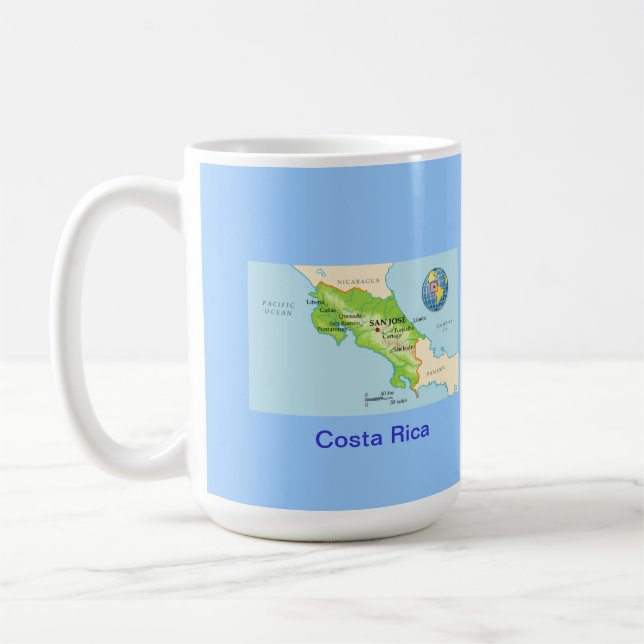 Caneca De Café Mapa & bandeira de Costa Rica (Esquerda)