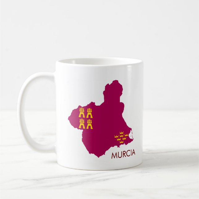 Caneca De Café Mapa/bandeira de Múrcia (Esquerda)