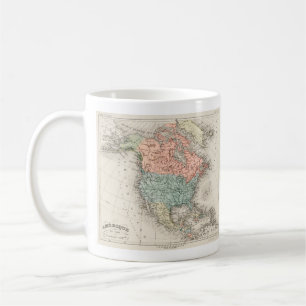 Caneca De Café Mapa cartográfico de Vintage da América do Norte (