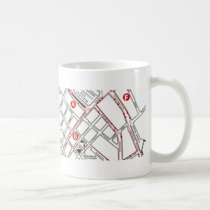 Caneca De Café Mapa central de Manchester
