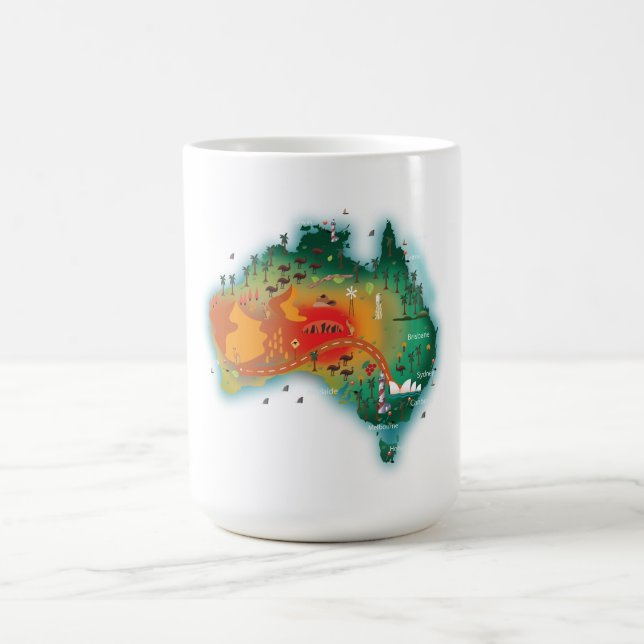 Caneca De Café Mapa Da Austrália (Centro)