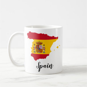 Caneca De Café Mapa da bandeira da espanha