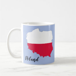 Caneca De Café Mapa da Bandeira da Polônia