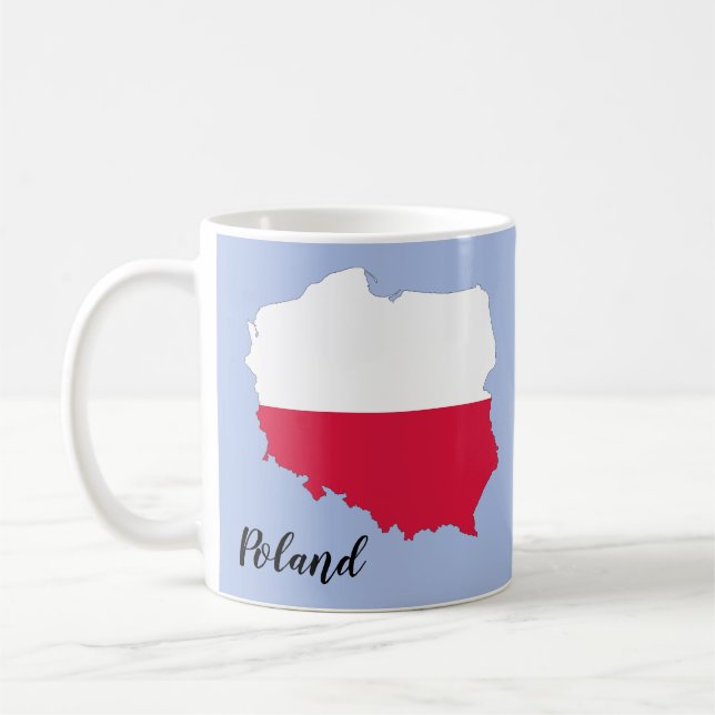 Caneca De Café Mapa da Bandeira da Polônia (Esquerda)