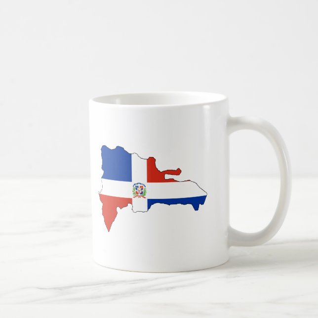 Caneca De Café Mapa da bandeira da República Dominicana (Direita)