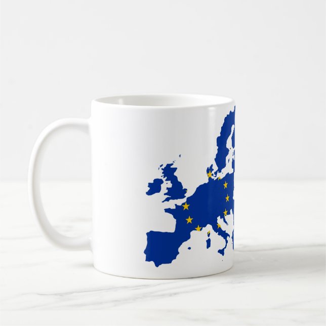 Caneca De Café Mapa da bandeira da União Europeia (Esquerda)