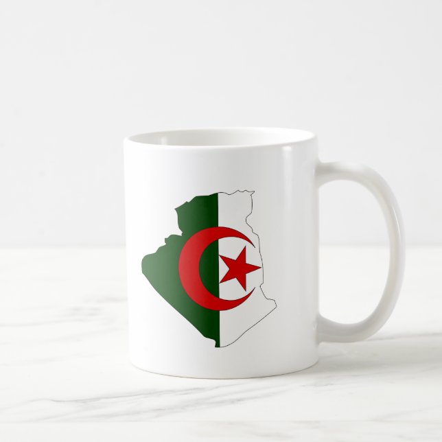 Caneca De Café Mapa da bandeira de Argélia (Direita)