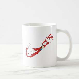 Caneca De Café Mapa da bandeira de Bermuda sem redução