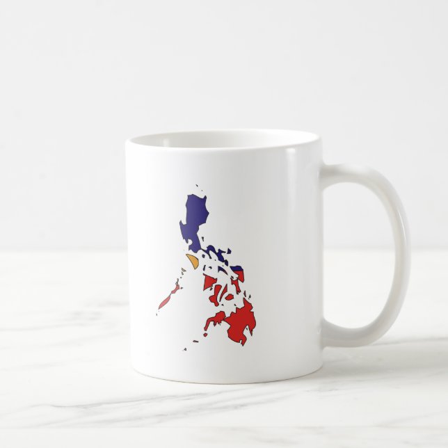Caneca De Café Mapa da bandeira de Filipinas (Direita)