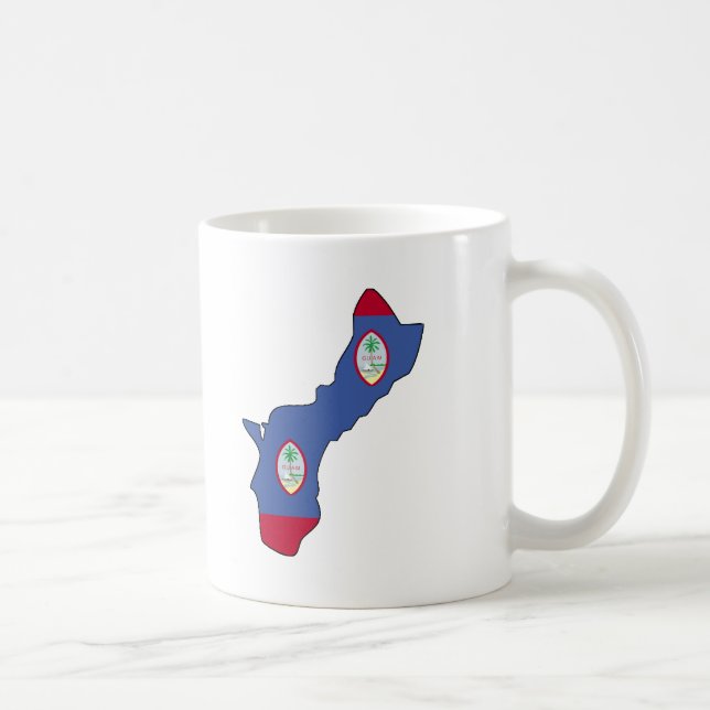 Caneca De Café Mapa da bandeira de Guam (Direita)