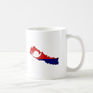Caneca De Café Mapa da bandeira de Nepal