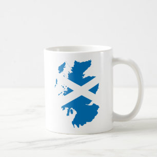 Caneca De Café Mapa da bandeira de Scotland sem redução