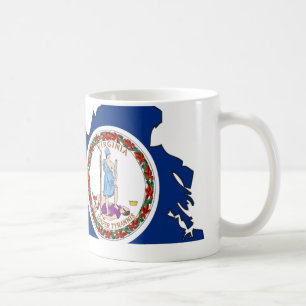 Caneca De Café Mapa da bandeira de Virgínia