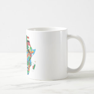Caneca De Café Mapa da Bandeira do Continente Africano