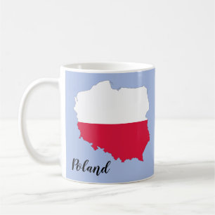 Caneca De Café Mapa da bandeira do Polônia