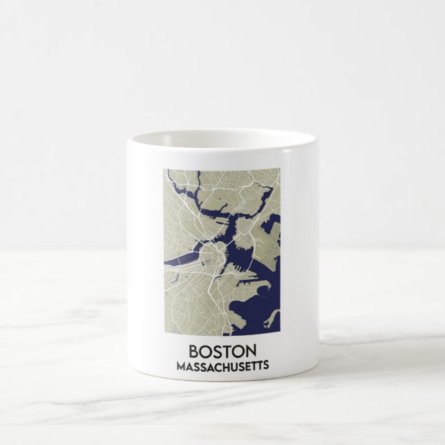 Caneca De Café Mapa da cidade de Boston dos EUA (Centro)