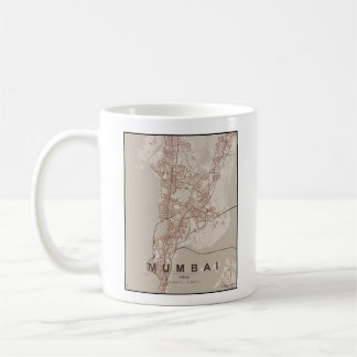 Caneca De Café Mapa da Cidade de Mumbai na Índia com Design Minim
