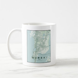 Caneca De Café Mapa da Cidade de Mumbai na Índia com Design Minim