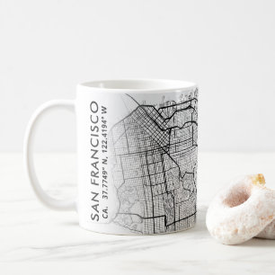 Caneca De Café Mapa da Cidade de São Francisco