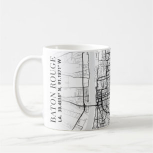 Caneca De Café Mapa da Cidade do Rouge de Baton   Café Mug