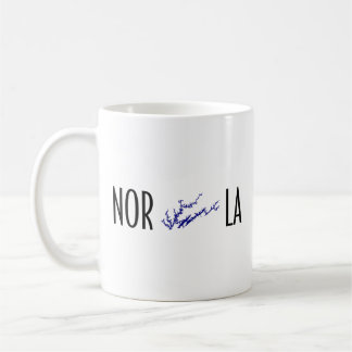 Caneca De Café Mapa da Costa do Lago Norris Tennessee Tipografia