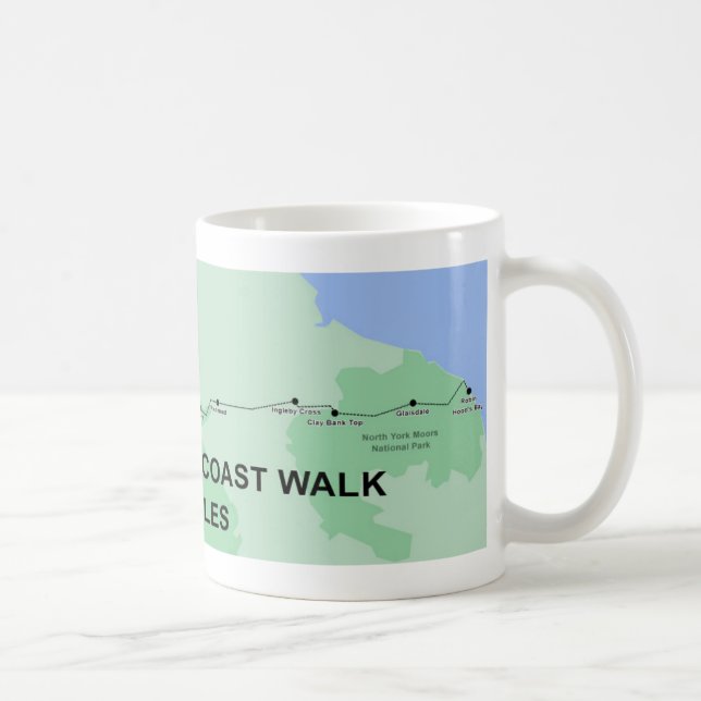 Caneca De Café Mapa da Costa para a Marcha Costeira (Direita)