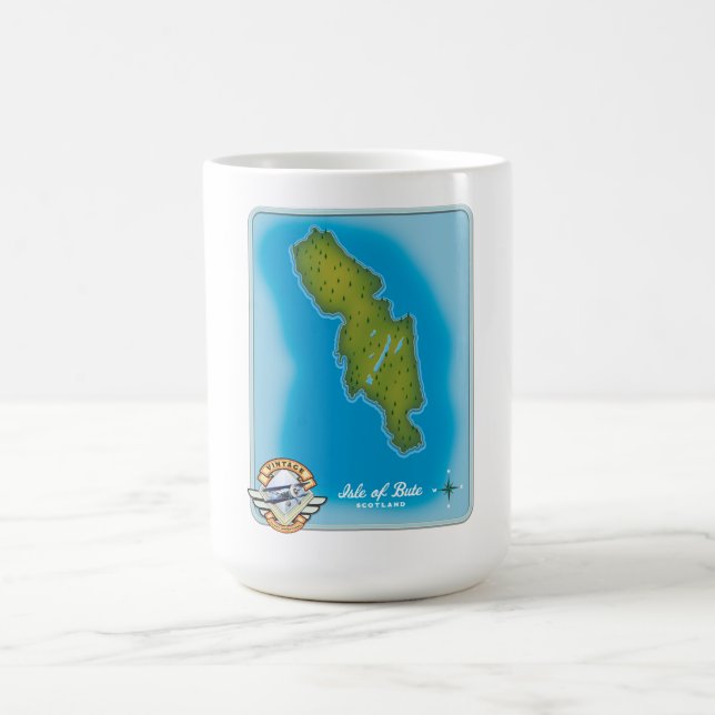 Caneca De Café Mapa da ilha de Bute (Centro)