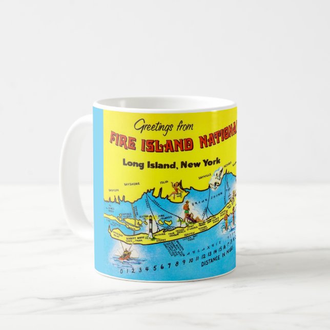 Caneca De Café Mapa da Ilha Fire  (Frente Esquerda)
