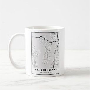 Caneca De Café Mapa da Ilha Mercer