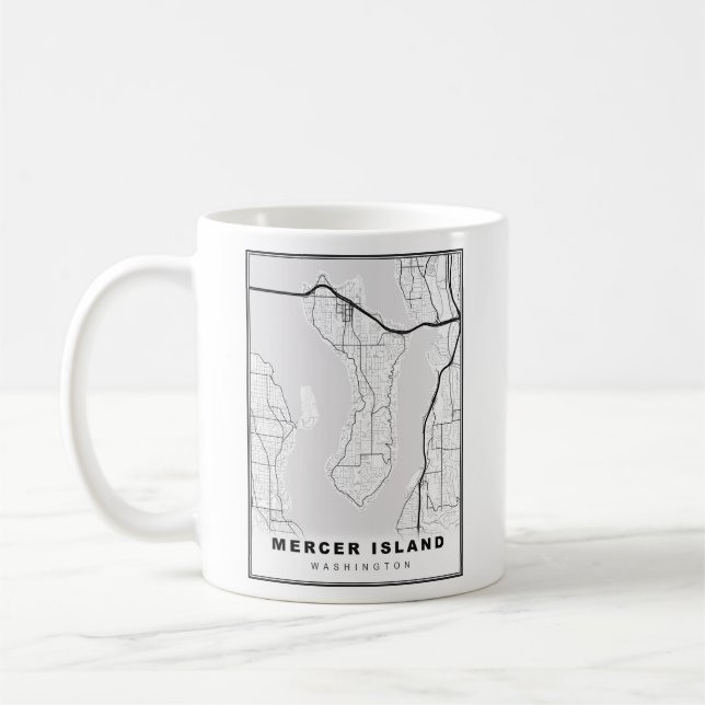 Caneca De Café Mapa da Ilha Mercer (Esquerda)