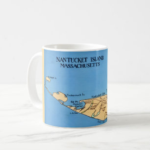 Caneca De Café Mapa da Ilha Nantucket