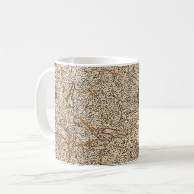 Caneca De Café Mapa da Região de Veneza, Itália (Frente Esquerda)