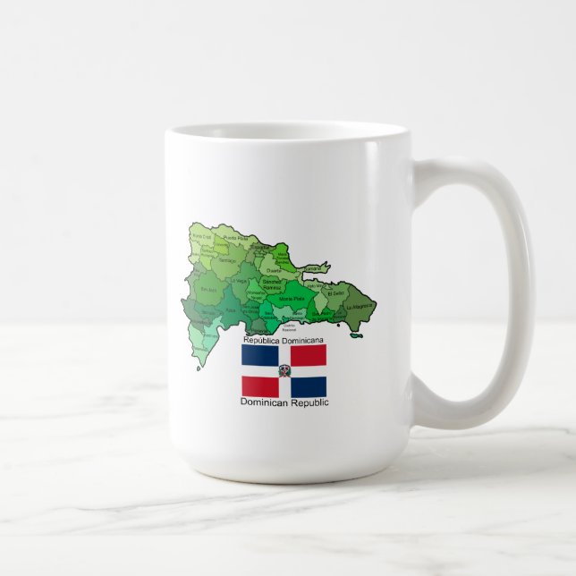 Caneca De Café Mapa da República Dominicana (Direita)