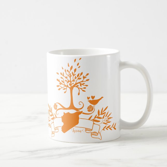 Caneca De Café Mapa da Síria - Estilo natural (Direita)