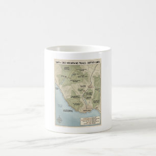 Caneca De Café Mapa da Trilha de Santa Cruz Califórnia Redwood &