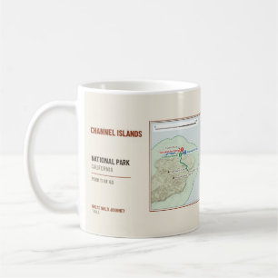 Caneca De Café Mapa da Trilha do Parque Nacional Channel Islands 