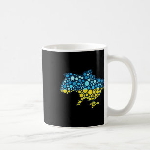 Caneca De Café Mapa da Ucrânia Azul Amarelo Bandeira da Ucrânia A