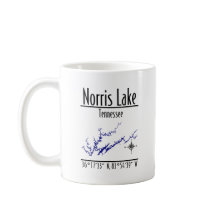 Mapa das Coordenadas da Margem do Lago Norris Tenn