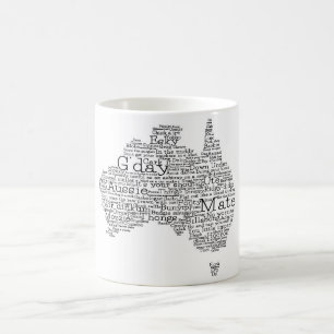 Caneca De Café Mapa das gírias australianas