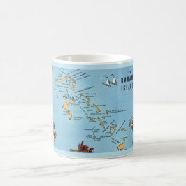 Caneca De Café Mapa das Ilhas Bahamas