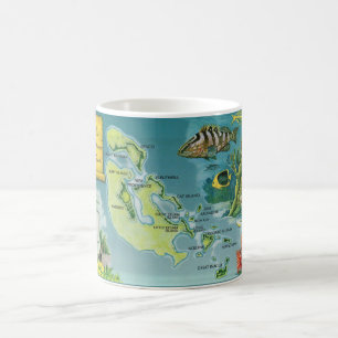 Caneca De Café Mapa das Ilhas Bahamas